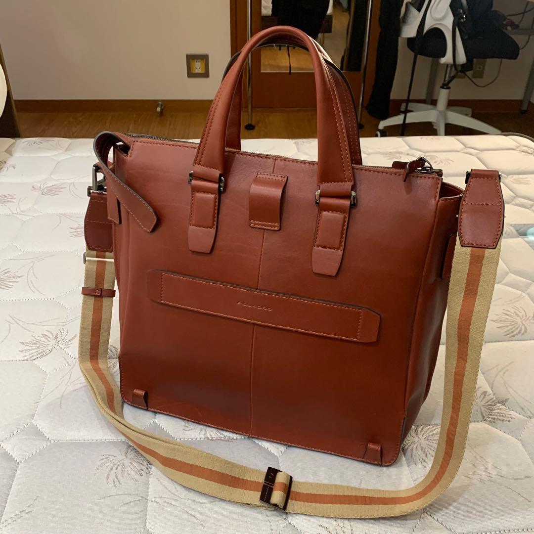 美品【PIQUADRO】2WAY 本革 レザーバッグ ピクアドロ 鞄 ビジネス