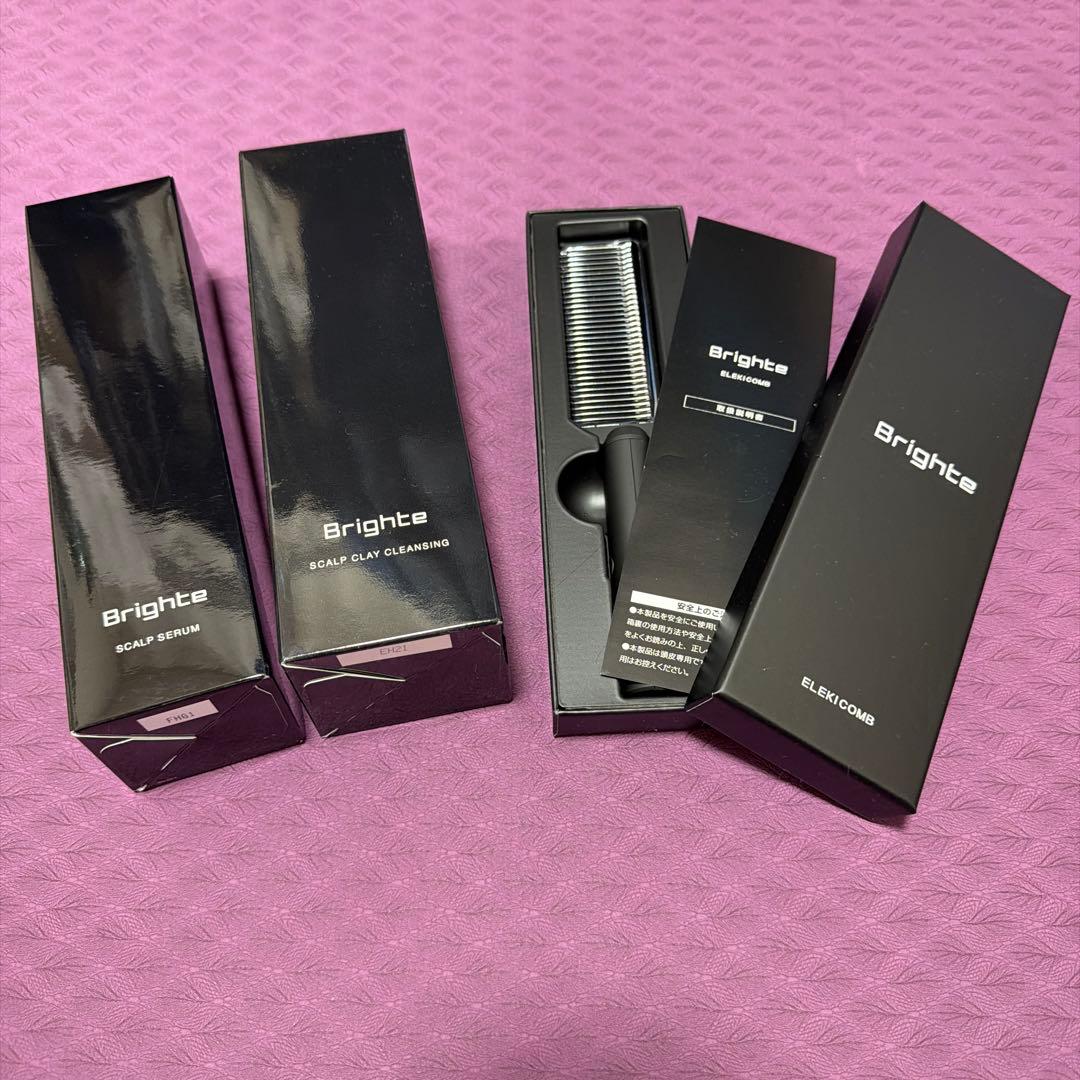 Brighte スカルプセラム・クレイクレンジング・エレキコームセット