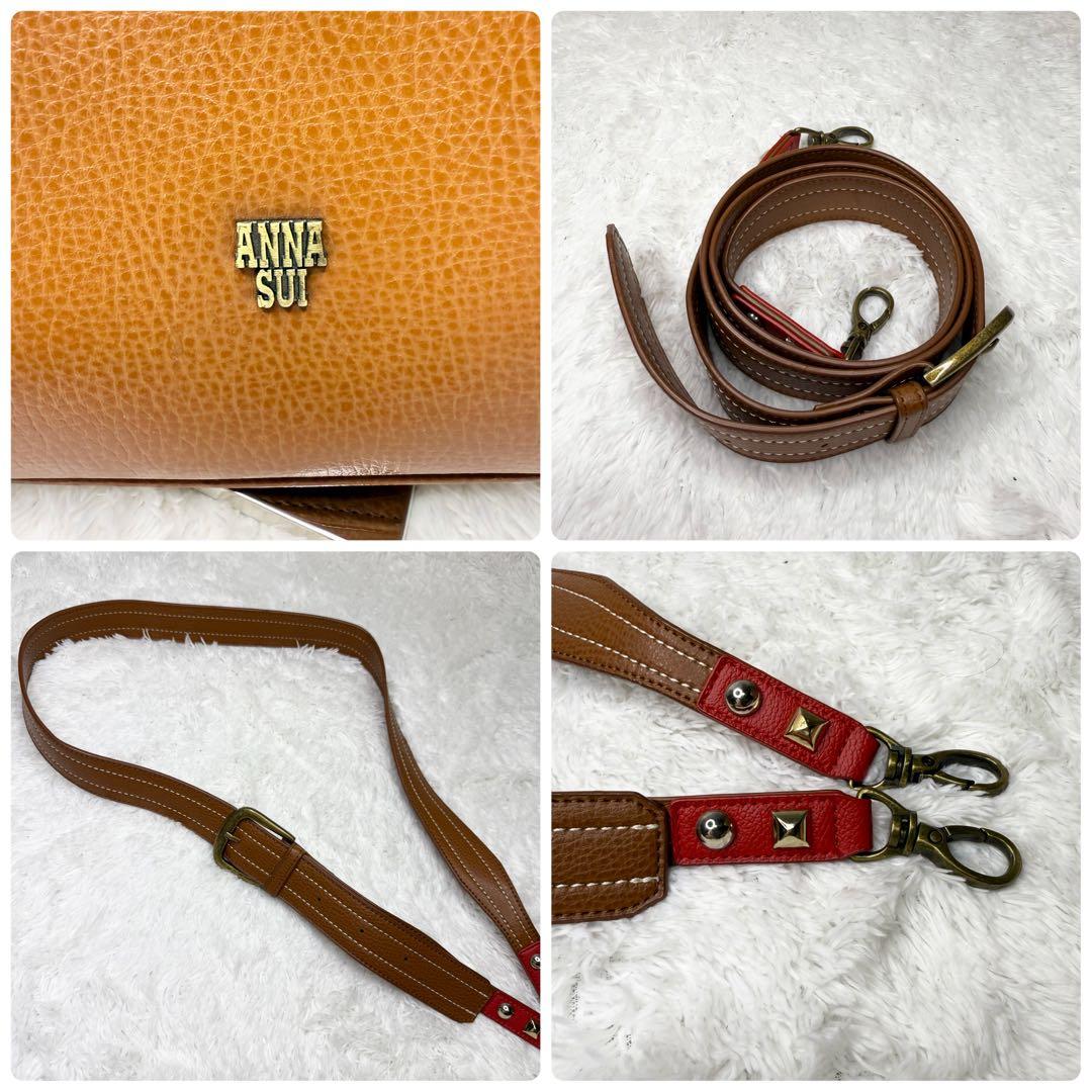 希少 未使用級 ANNA SUI 2way ショルダーバッグ スタッズ がま口
