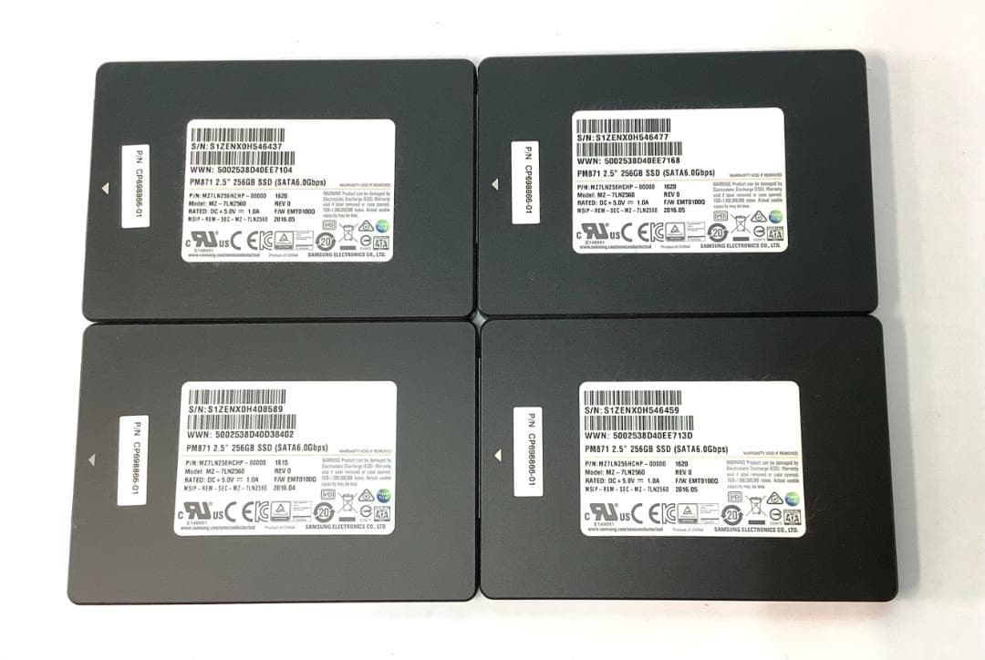 ②-W702-SAMSUNG SATA 256GB 2.5インチ SSD 4点 SAMSUNG 860 EVO Series 2.5