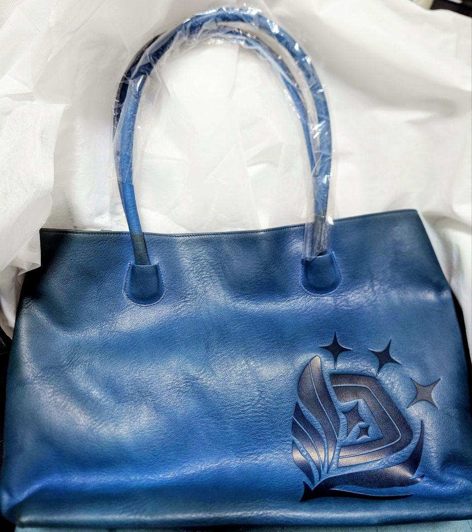 9-nine- 栃木レザー POP UP トートバッグ BLUE 香坂春風