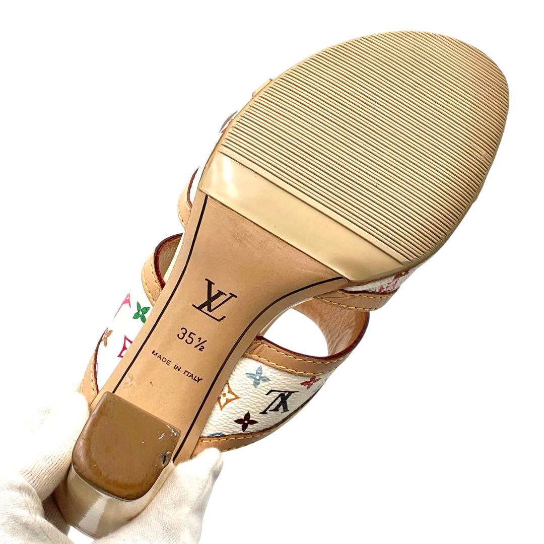 《超美品》ルイヴィトン サンダル パンプス モノグラム マルチカラー35 1/2