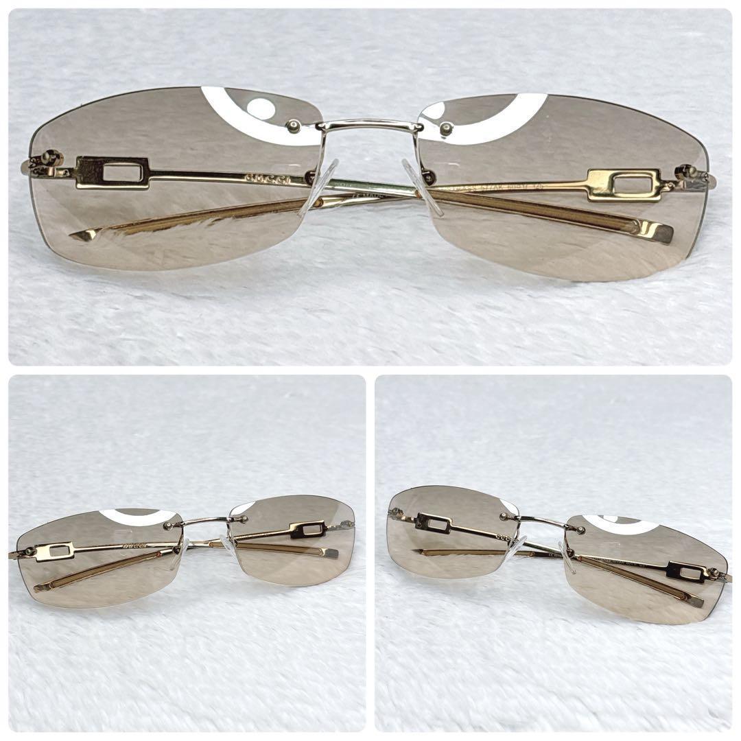 GUCCI linestone rimless サングラス y2k 00s ファッション レディース