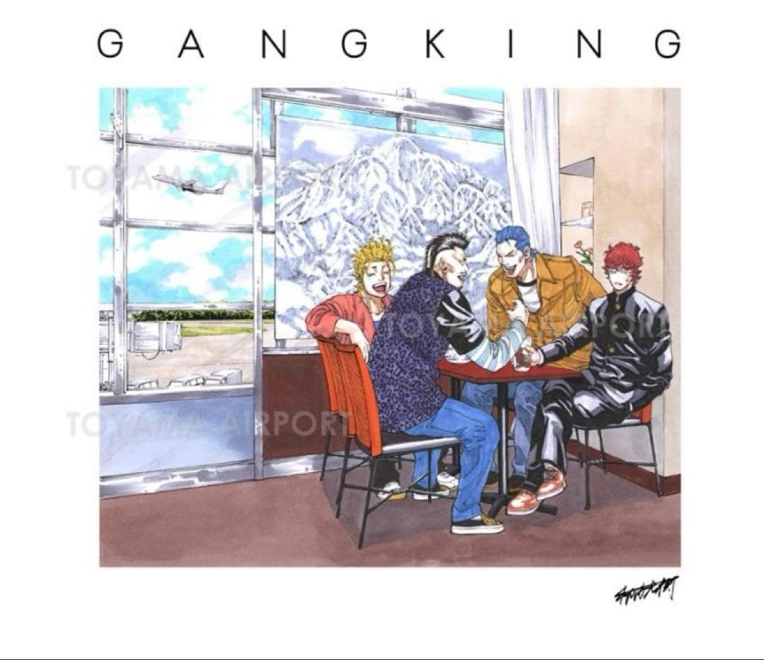 【LLsize】ギャングキング 富山空港限定 Tシャツ　黒白　GANGKING LLsize】ギャングキング 富山空港限定 Tシャツ 黒白 GANGKING