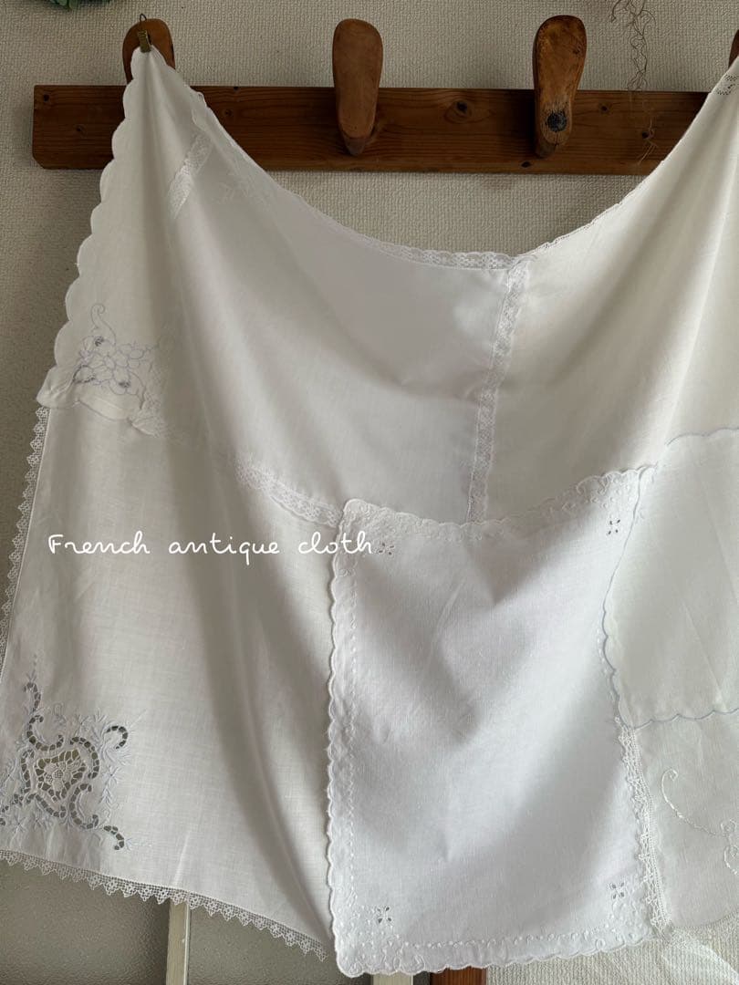 大SALE❣️フランスアンティーク花柄刺繍レースクロスカーテンஐ⑥