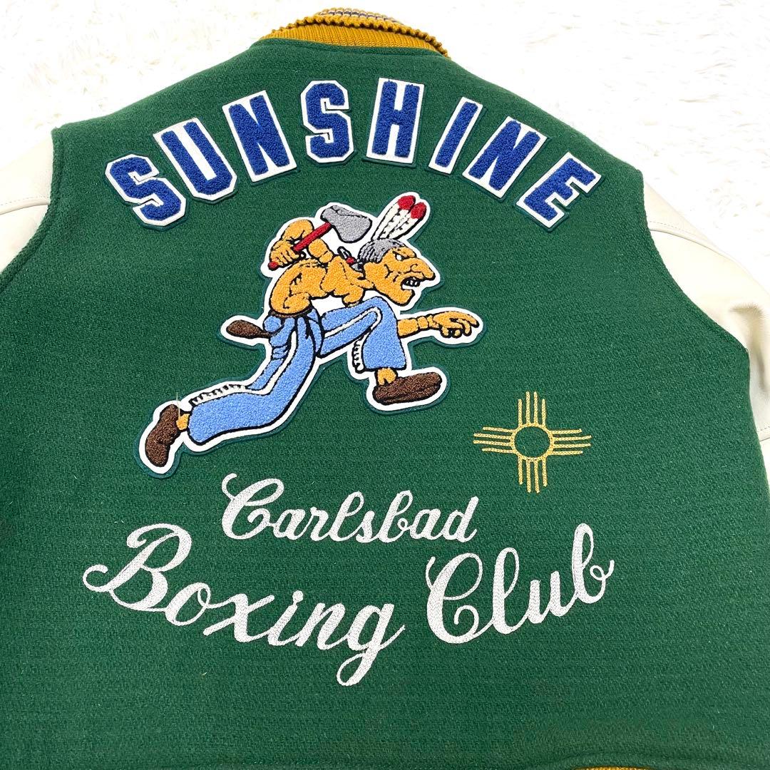 Whitesville スタジャン 38 M相当 袖レザー ボクシングモチーフ - メルカリ