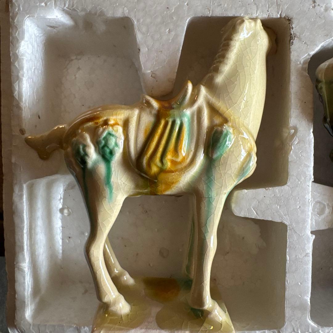 唐三彩 馬 陶器の置物 6頭 中国の洛陽 - メルカリ