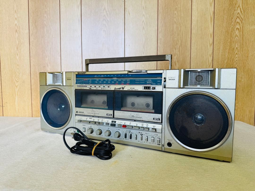 SHARP GF-490 大型ラジカセレトロ ダブルラジカセ サーチャー - メルカリ