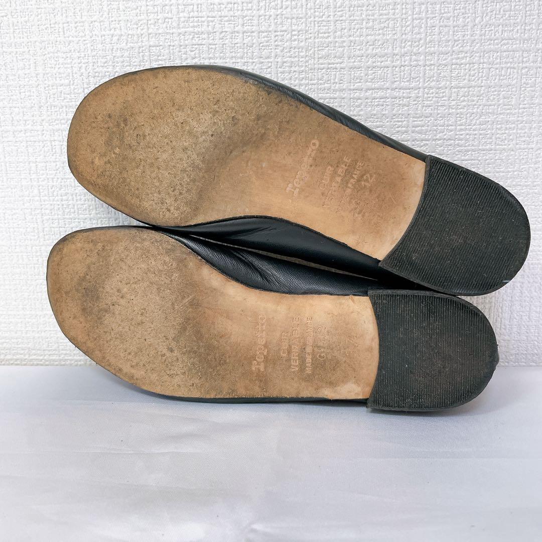 レペット バレエシューズ サンドリオン 37 本革 フラット リボン 黒