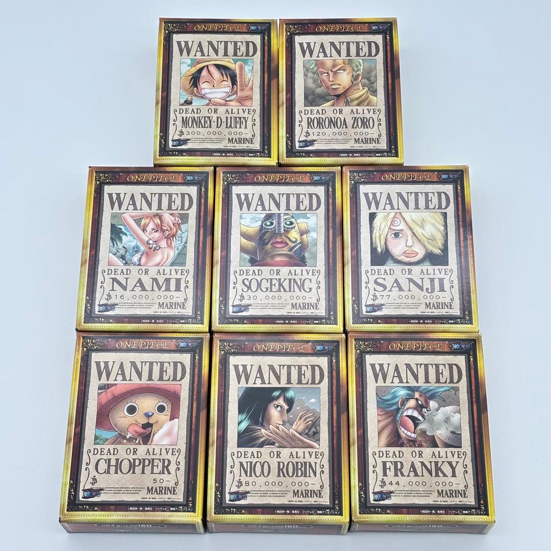 ①ONE PIECE ワンピース 手配書ミニパズル150ピース 完成品18個 - メルカリ