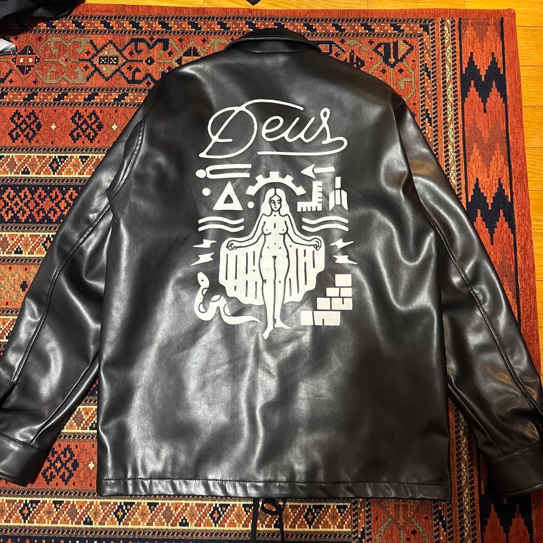 s*き様 【美品】デウスエクスマキナ フェイクレザー コーチジャケット