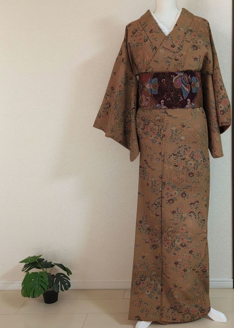 三花】美品 東レシルック 東洋和装 袷 洗える着物 リユース - メルカリ