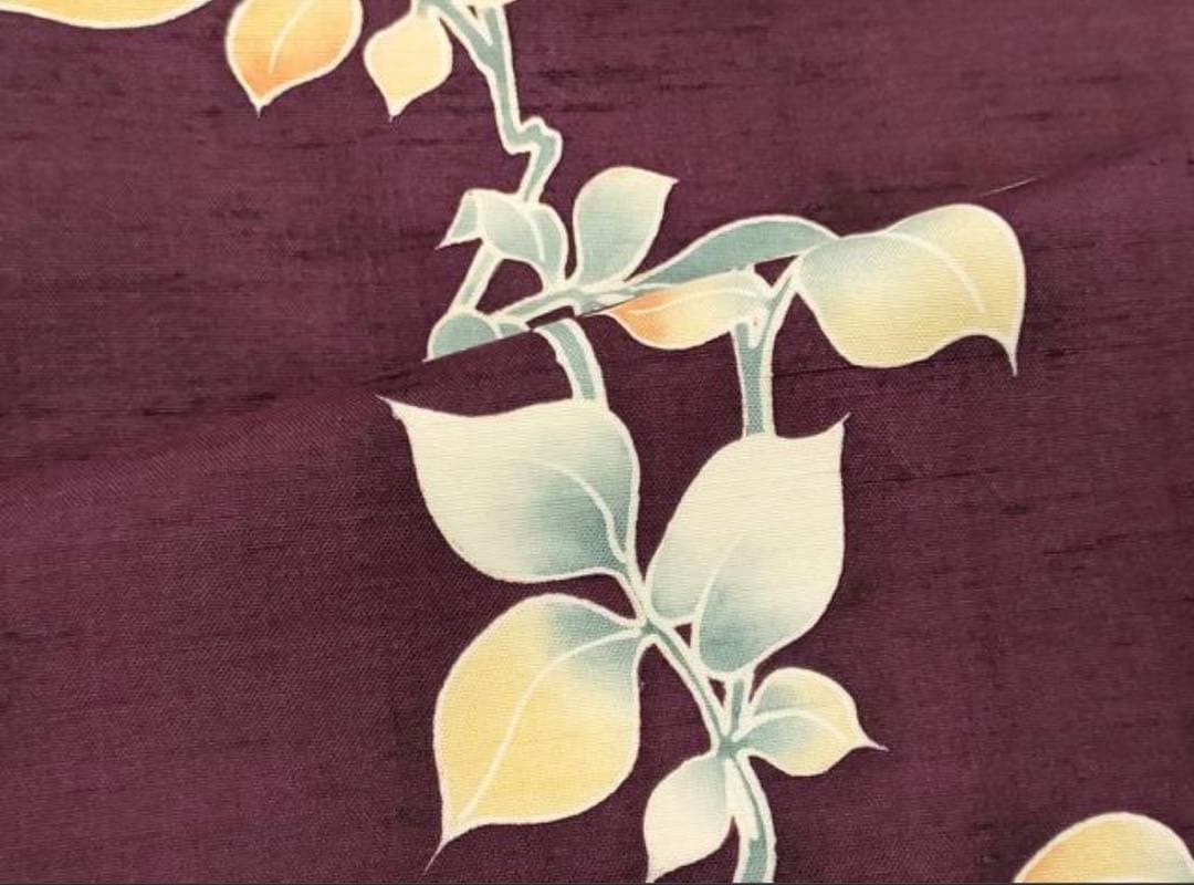 着物リメイク訪問着 枝花文 正絹から作務衣 長身の方でも股下75センチ