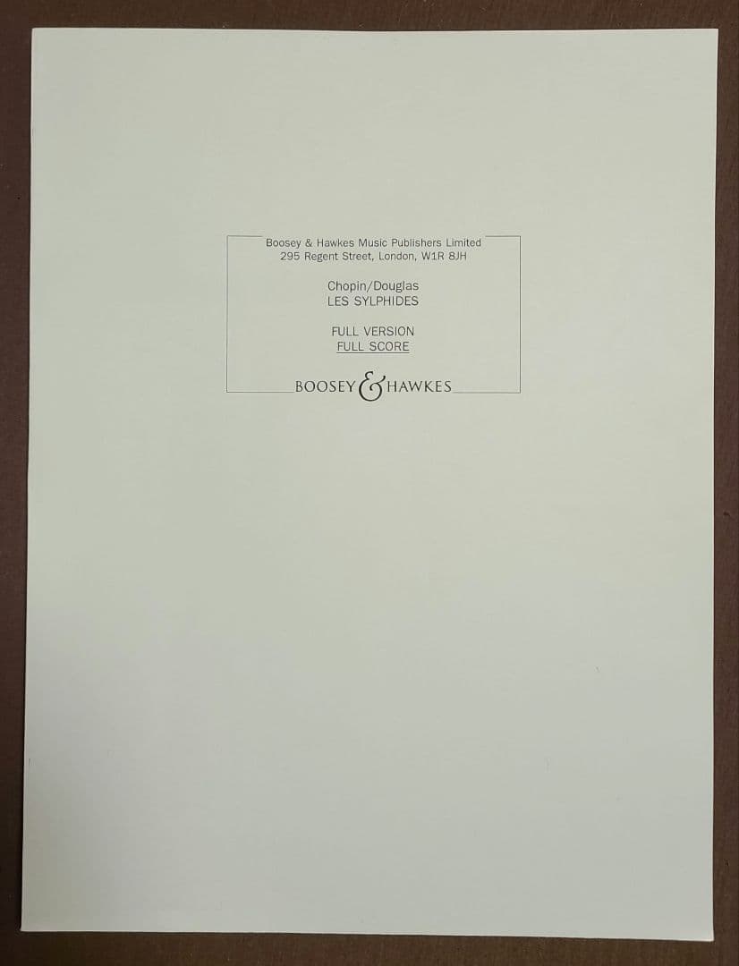 ショパン／ダグラス《レ・シルフィード》Boosey & Hawkes フルスコア