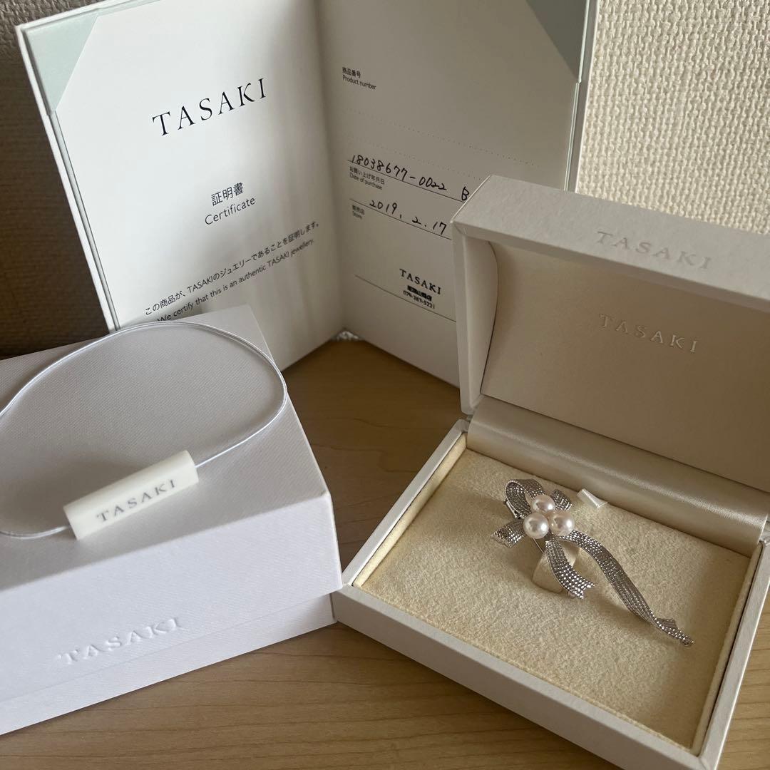 TASAKI シルバー リボン ブローチ - メルカリ