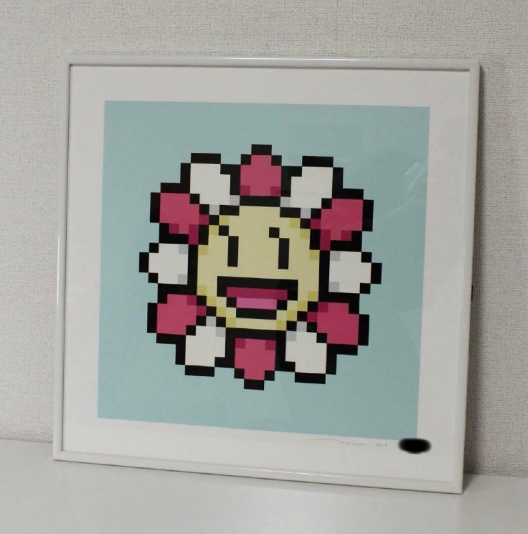 村上隆 初期murakami Flowers 笑顔の女の子 額縁シルクスクリーン