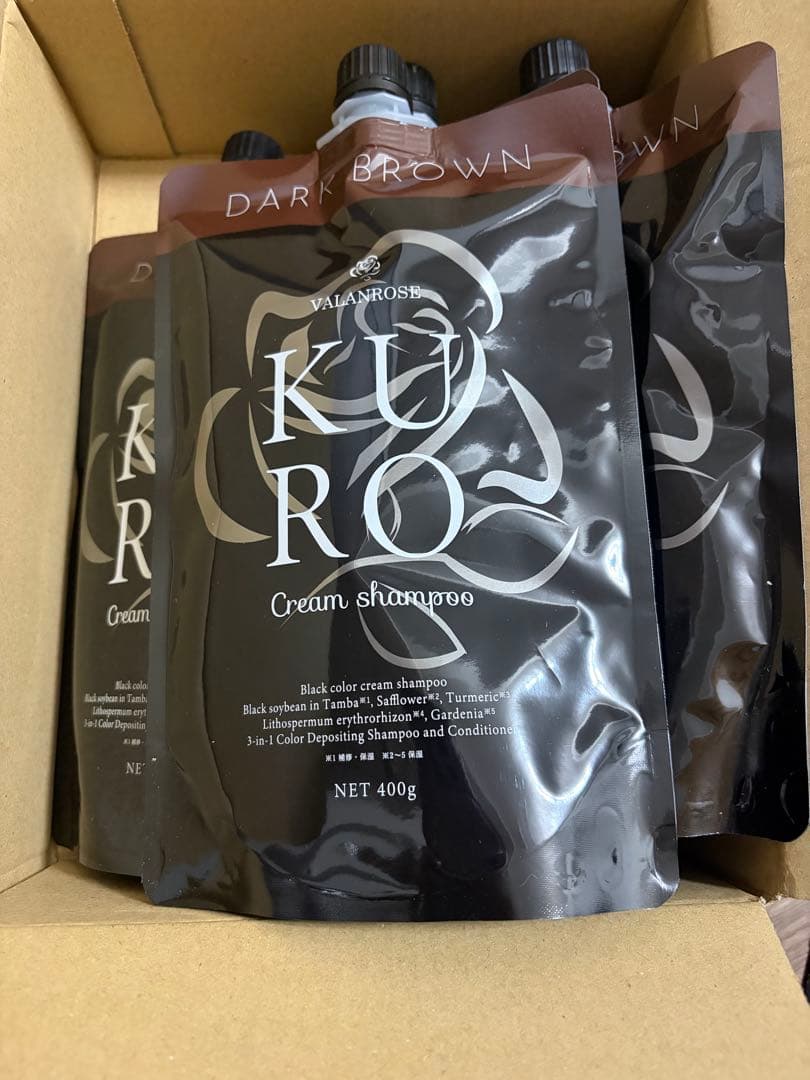KURO クリームシャンプー ダークブラウン 400g x 4個 KUROクリームシャンプー | VALANROSE(バランローズ)【公式】