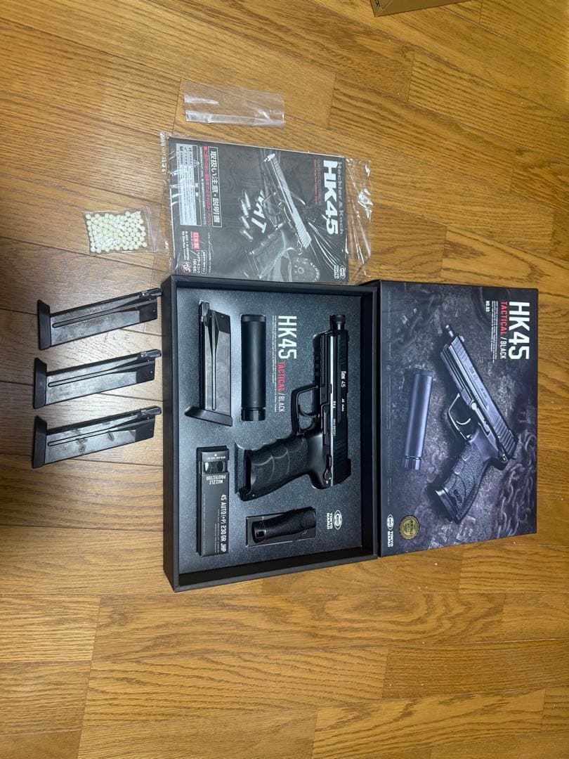 東京マルイ　HK45 ガスガン マガジン4本　動作確認済み 東京マルイ] HK45 ガスブローバック バレルカスタム フロントサイト