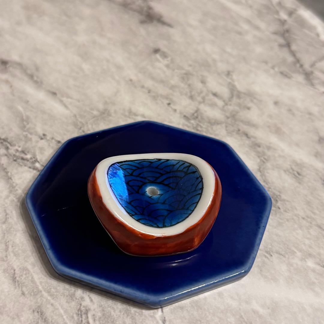 最終値下げ！九谷焼香炉(お香立て)台座セット - メルカリ