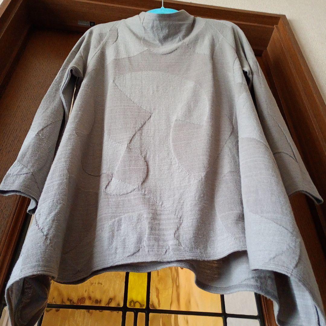 ヨーガンレール チュニックワンピース 身幅約51 グレージュ 毛 綿