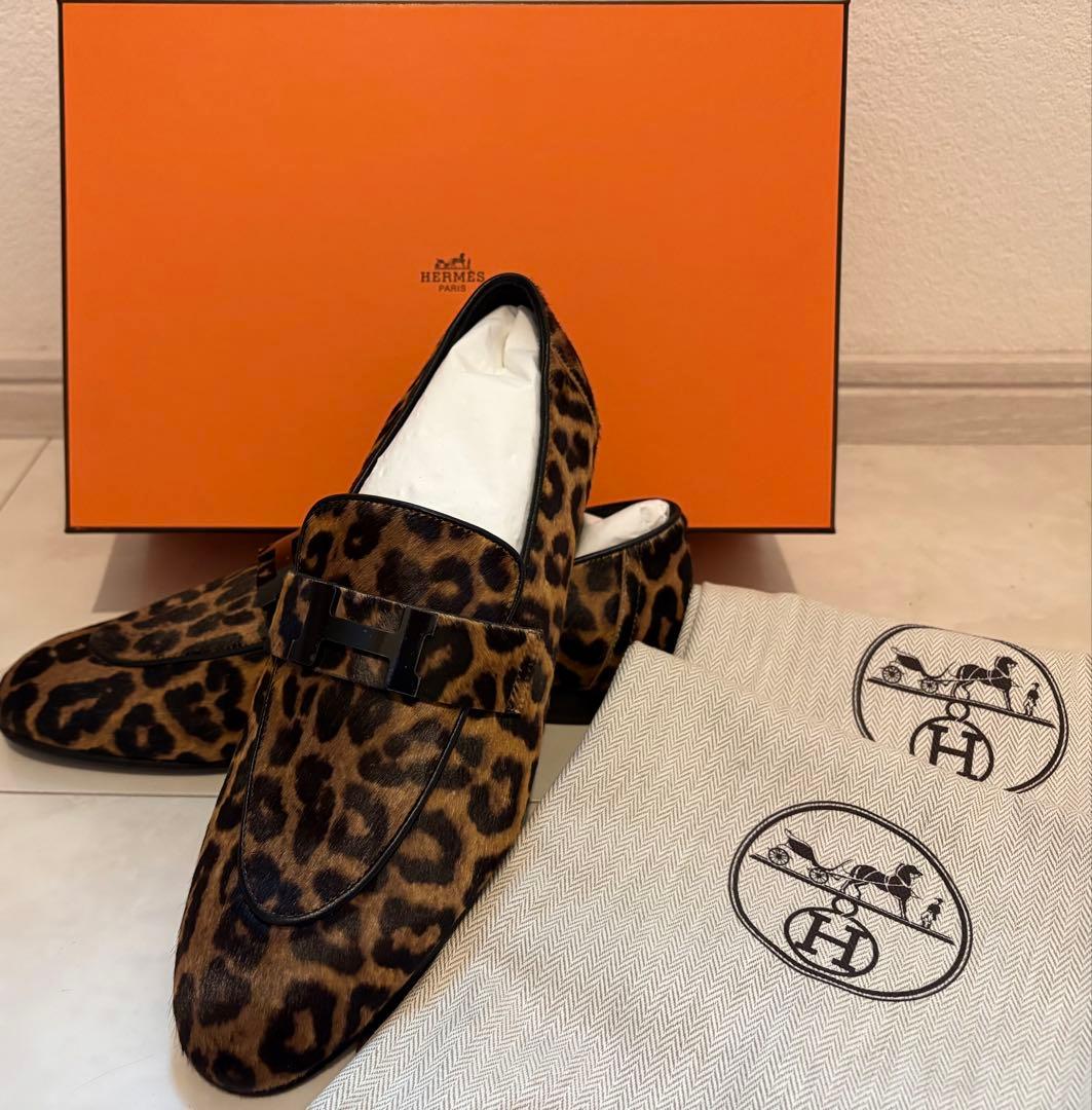 新品未使用HERMESエルメス 今季モデル モカシンパリ38 レオパード