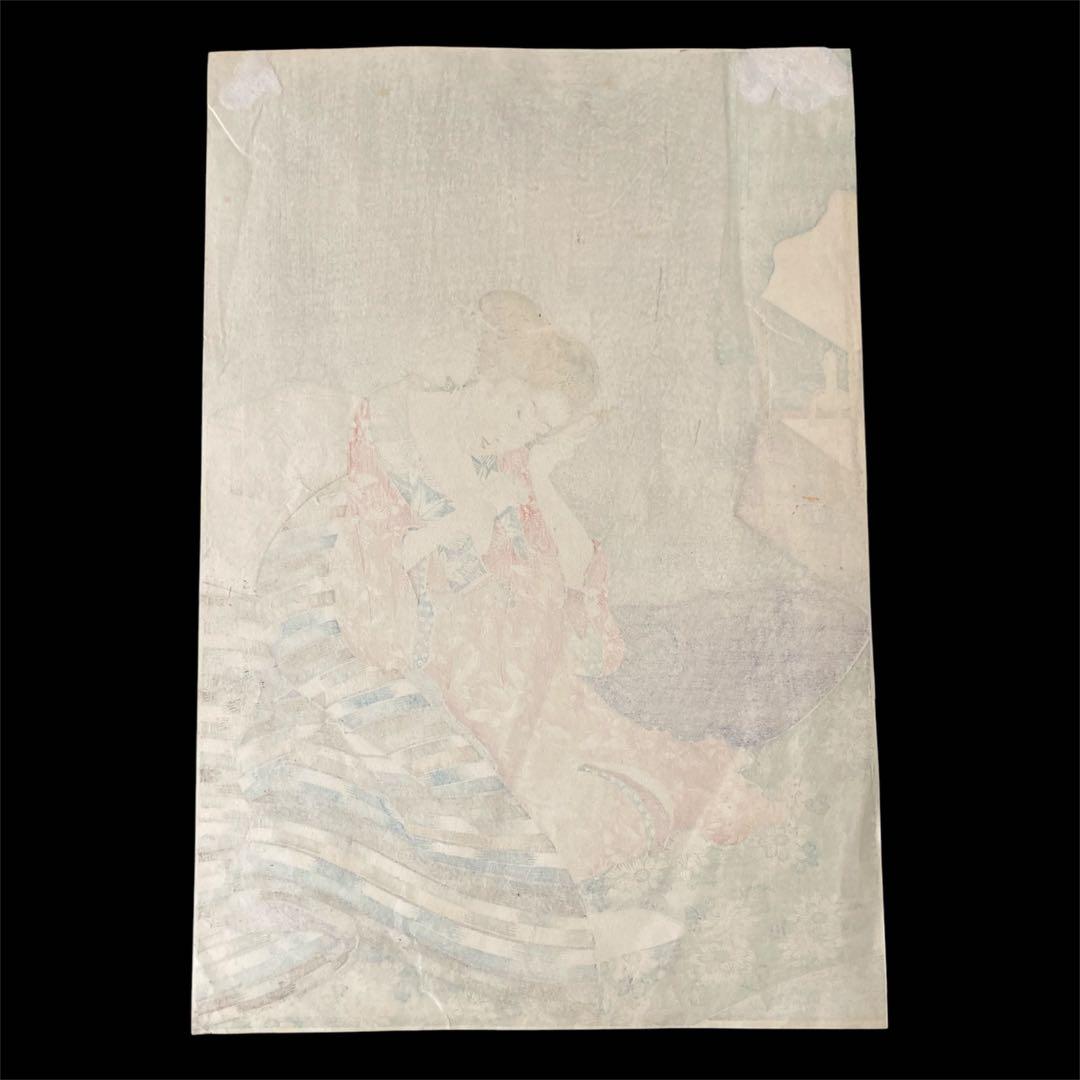 五渡亭国貞 美人画 浮世絵 木版画 髪かき 髪結 櫛 UKIYOE - メルカリ