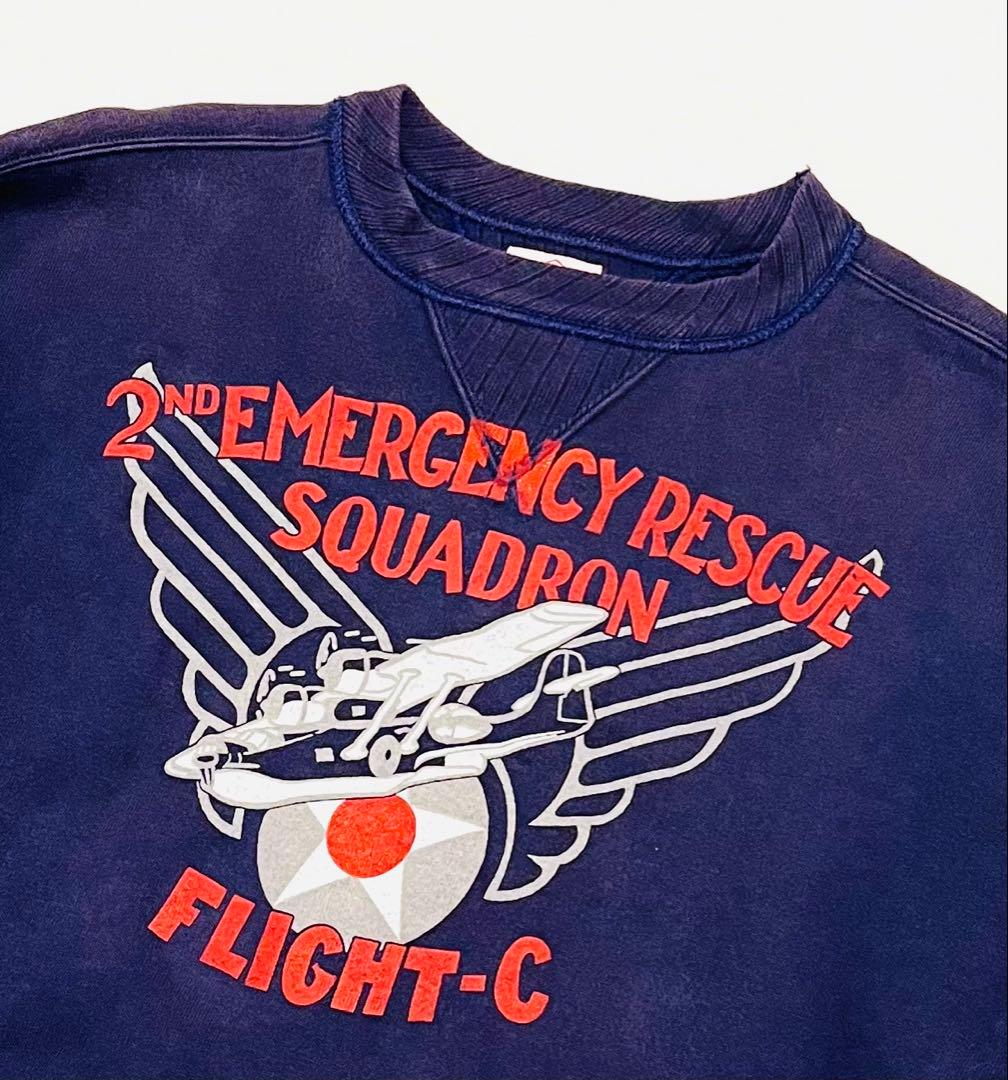 リアルマッコイズ 両Vガゼット スウェット トレーナー ネイビー L