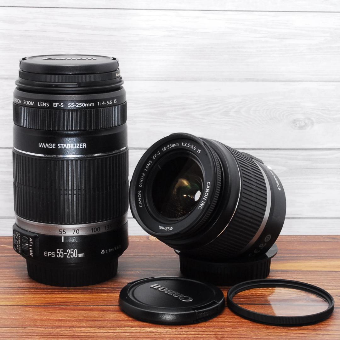 美品Canon EF-S ISレンズセット 18-55mm + 55-250mm Amazon.com : Canon EF-S 55-250mm F4-5.6 is STM, Telephoto, Black