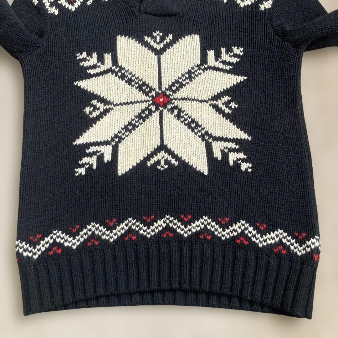 ポロラルフローレン 雪柄 ショールカラー ニット ブラック 窪塚洋介