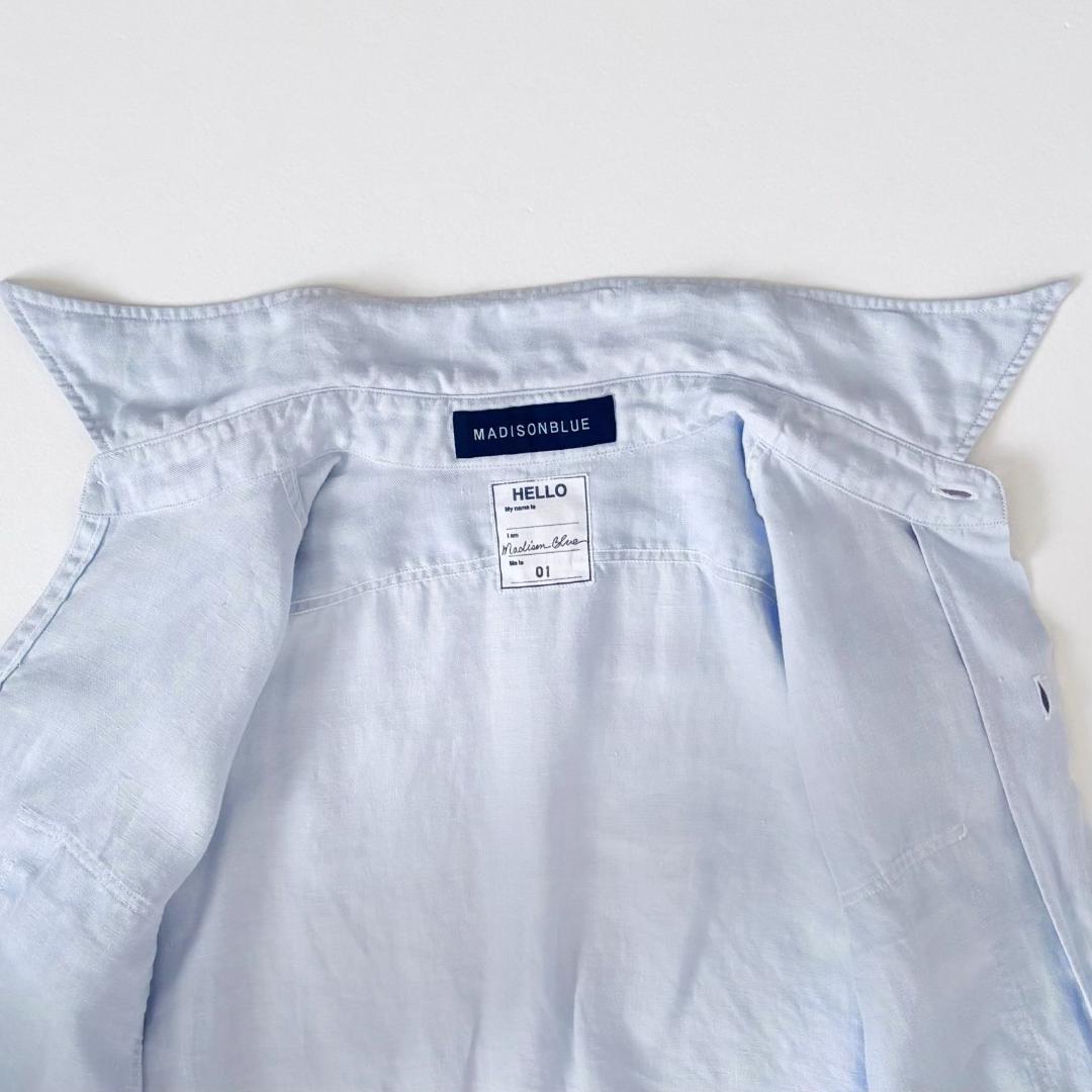 MADISONBLUE ハンプトン リネンシャツ B刺繍 サックスブルー 01 - メルカリ