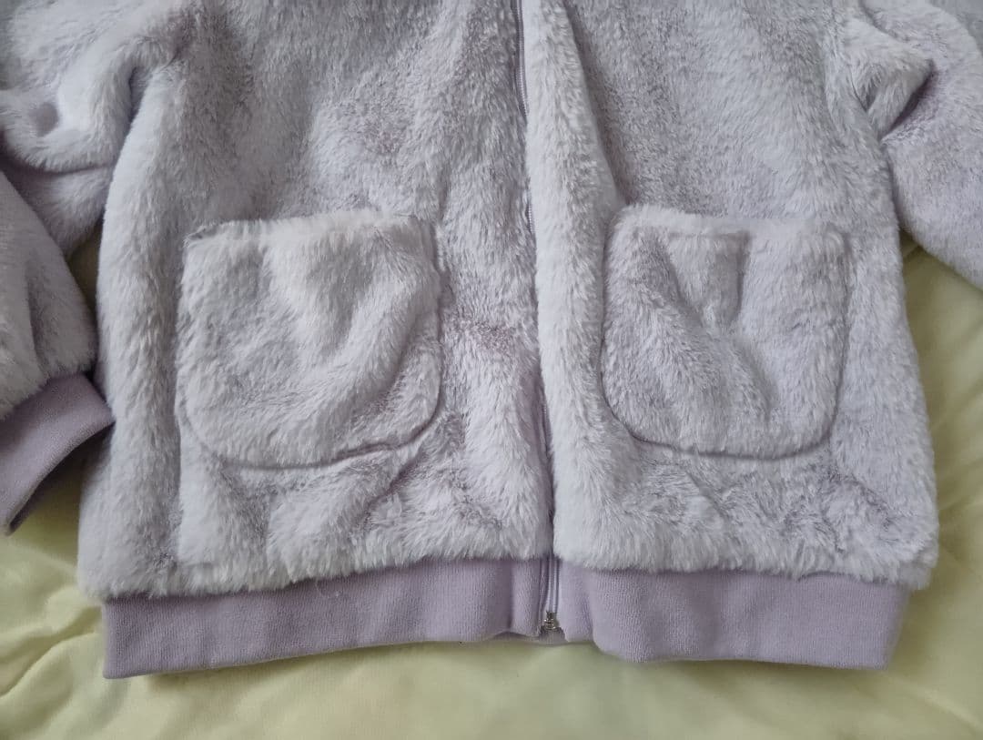 メゾピアノ ネコ耳 フェイクファー ブルゾン ラベンダー 140 ボア