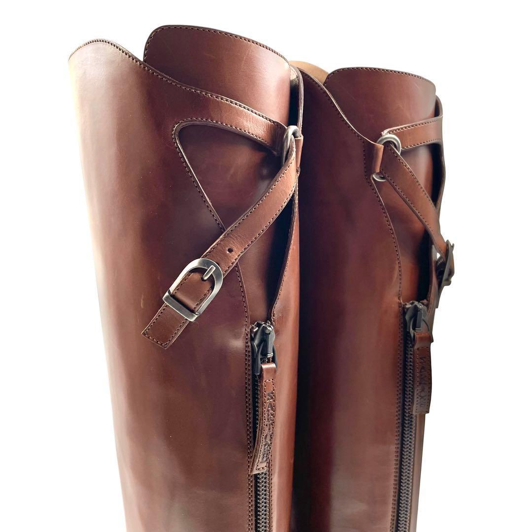《未使用品》 サルトル ロング 乗馬 ブーツ ジョッキー ブラウン 36 1/2