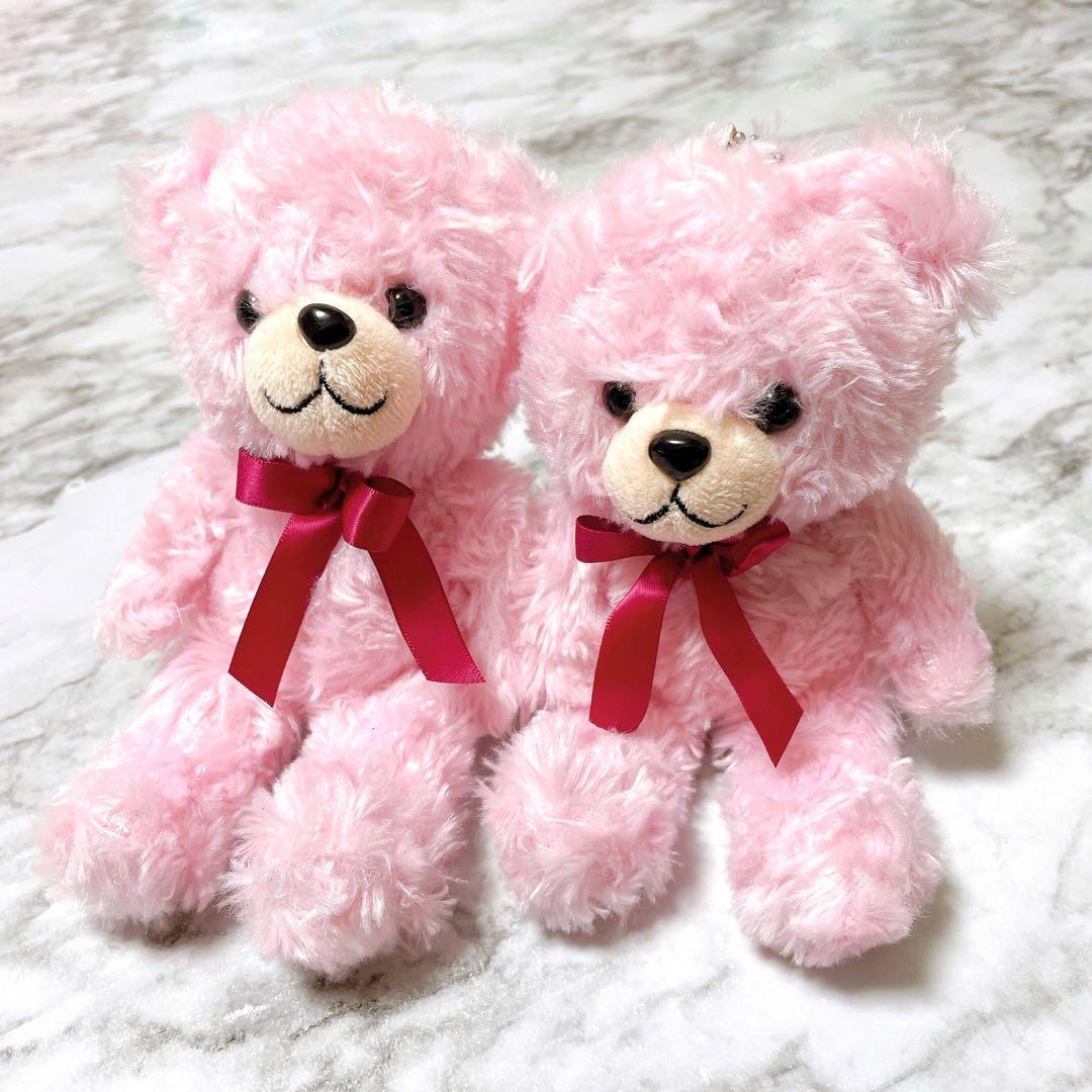 美品 テディベア ピンク クマ ぬいぐるみ くま セット まとめ売り 双子
