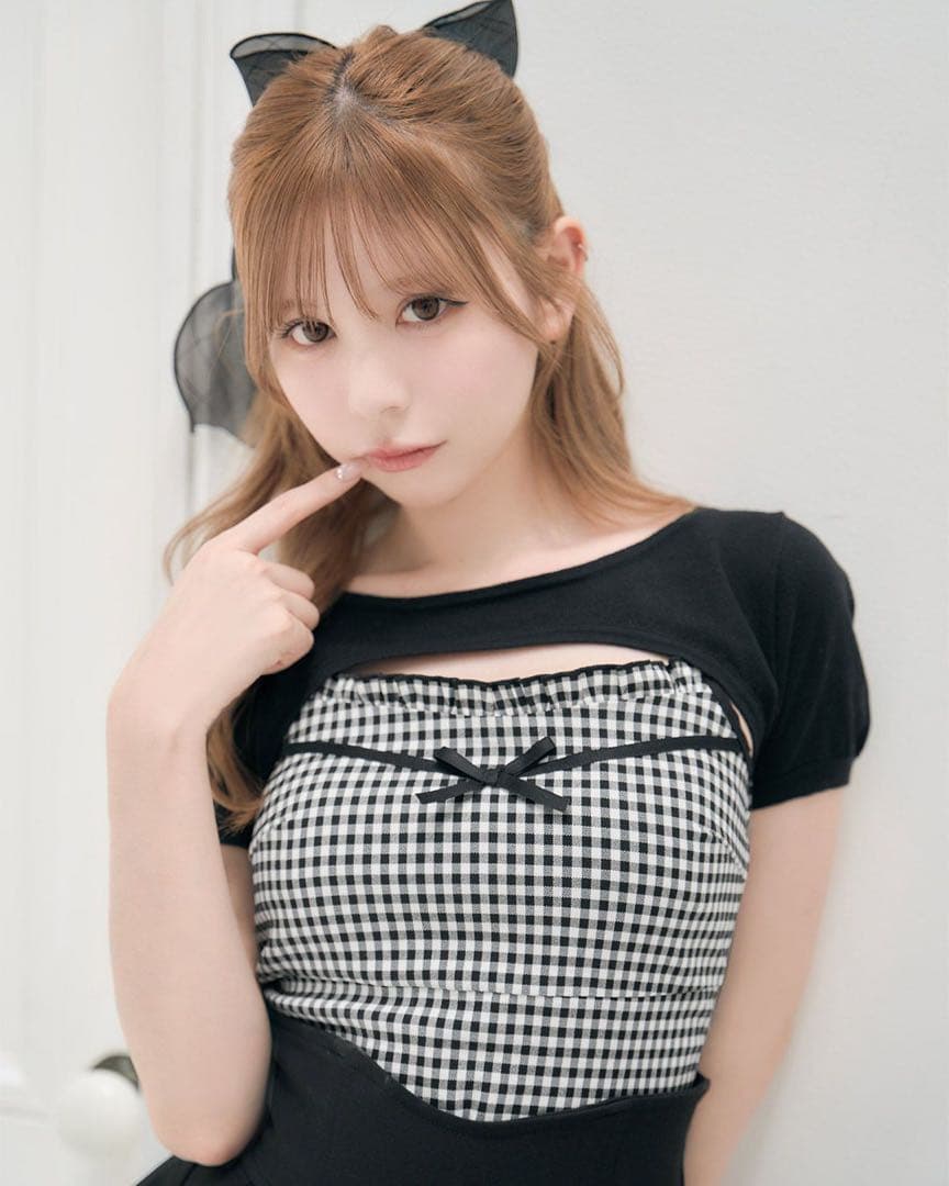 ミシェルマカロン ギンガムチェックキャミsetトップス