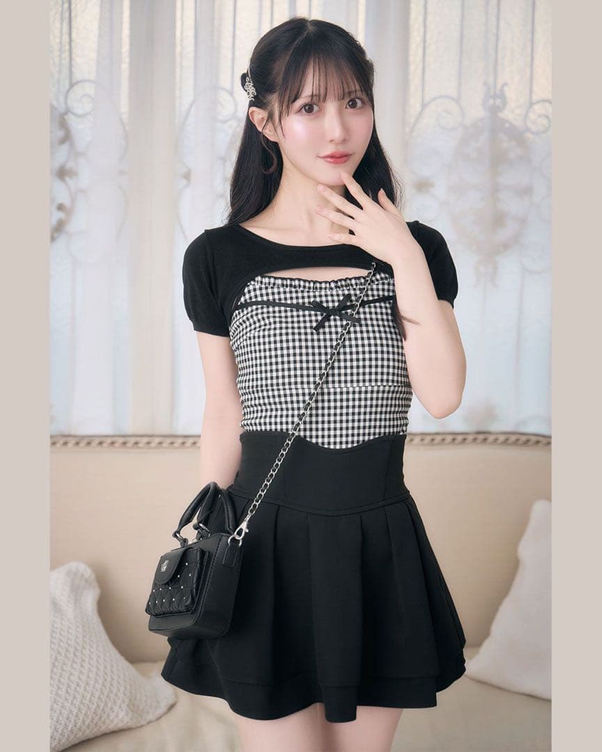 ミシェルマカロン ギンガムチェックキャミsetトップス