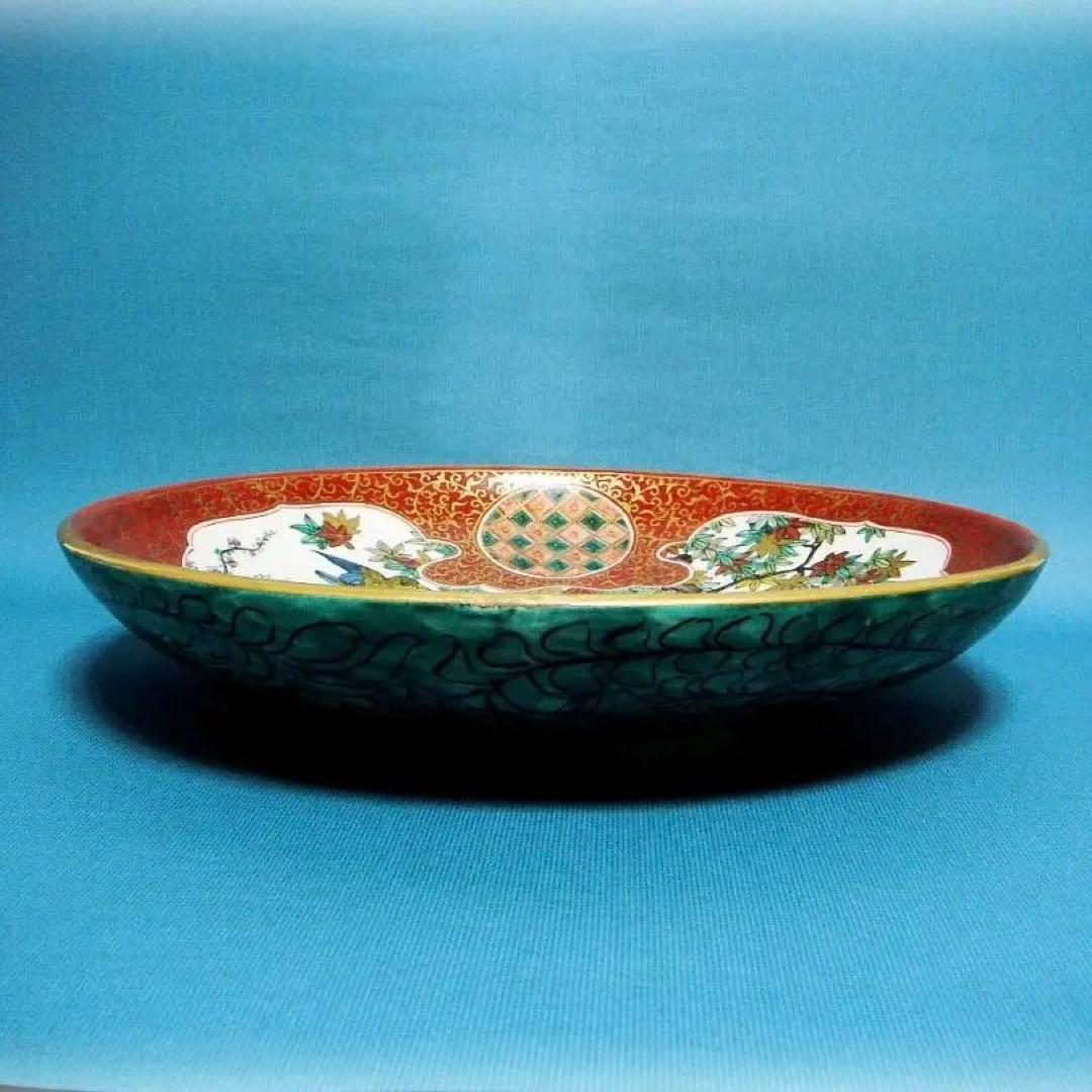 421『九谷 花鳥 大皿』庄三 /骨董品 古美術 古玩 アンティーク - メルカリ