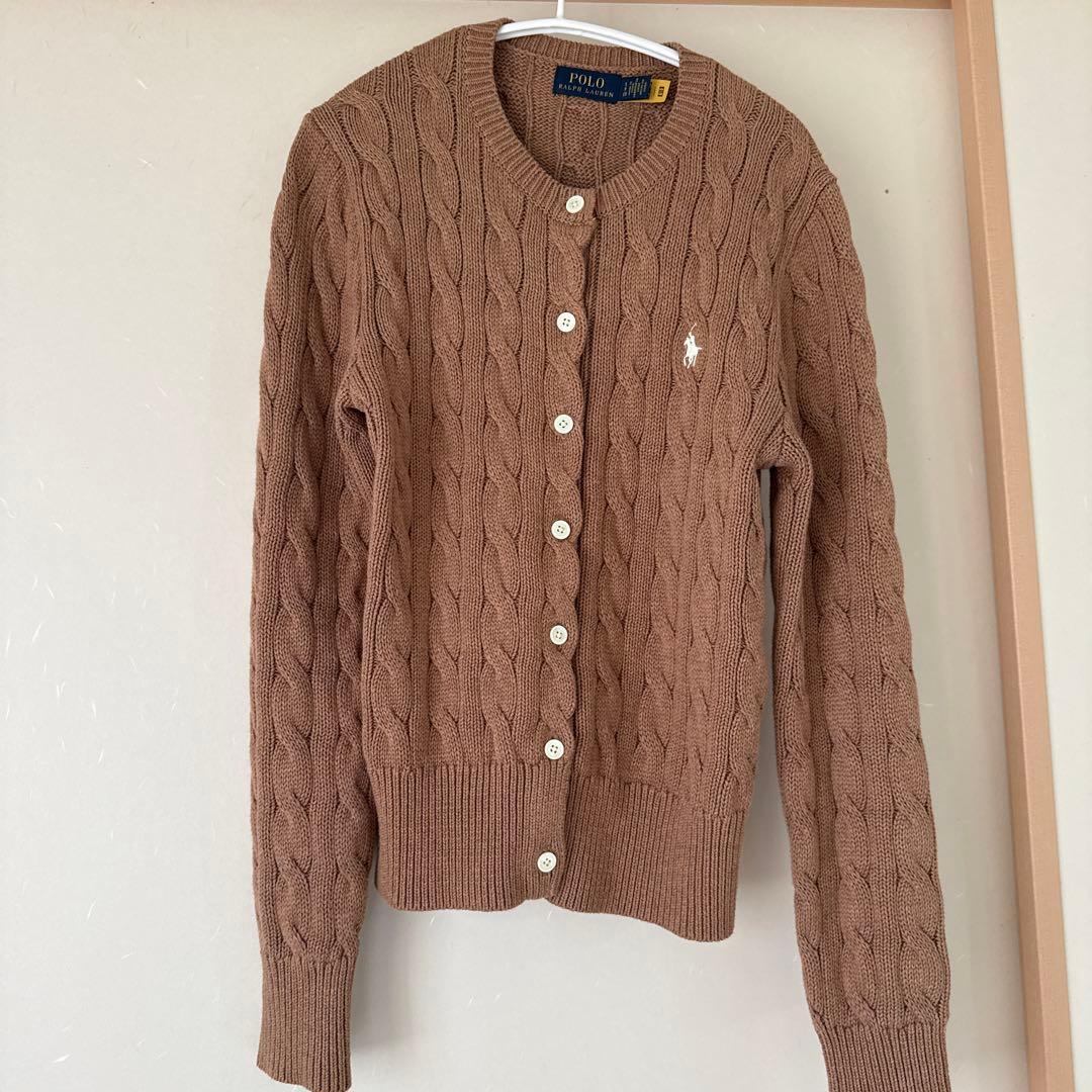 ラルフローレン　キャメル　コットンアランガーディガン　160 ラルフローレン キャメル コットンアランガーディガン 160 ミニ