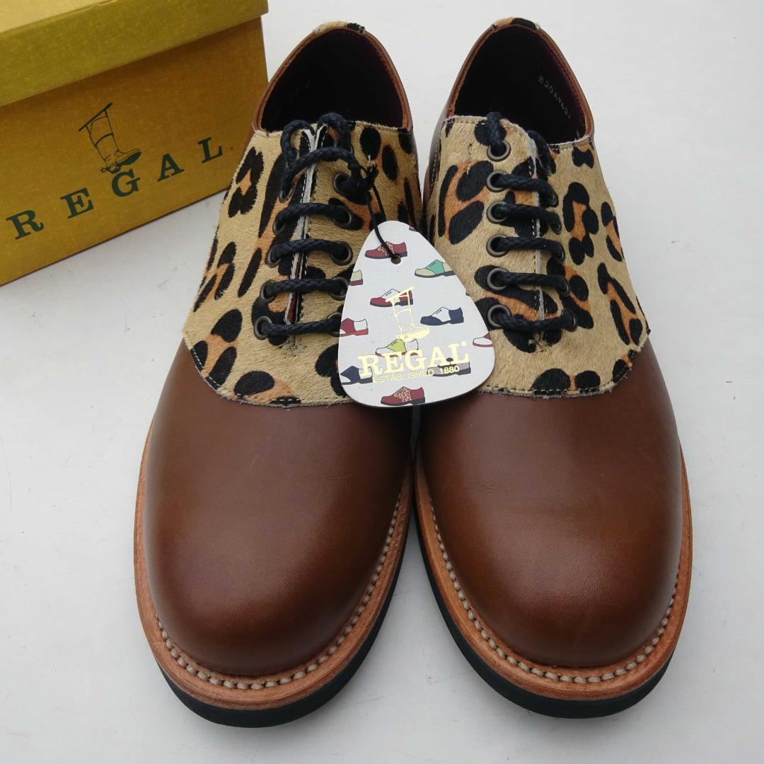 新品希少/限定 REGAL リーガル レオパード豹柄ヒョウ柄サドルシューズ