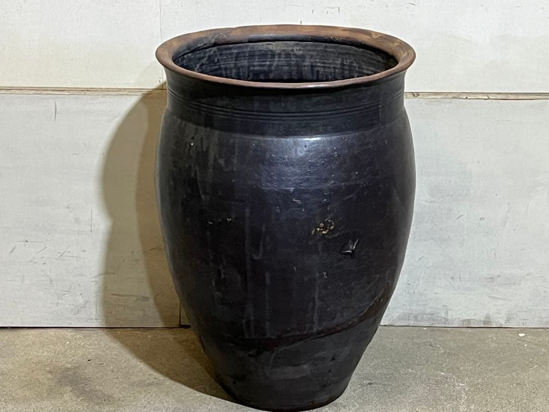 古い唐津焼の大甕69cm 大瓶 壺 水瓶 古民具