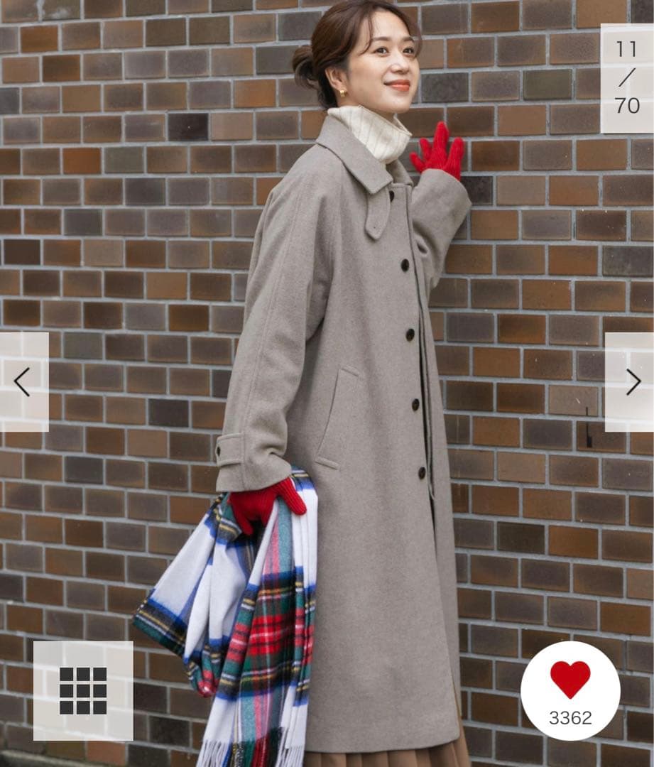 新品タグ付◇ S ウール100バルマカンコート 杢GRAY DOORS - メルカリ