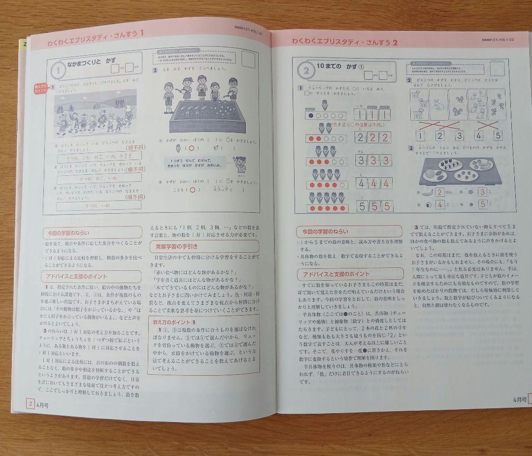 Z会】小1わくわくエブリスタディ・サポートブック4月号～10月号