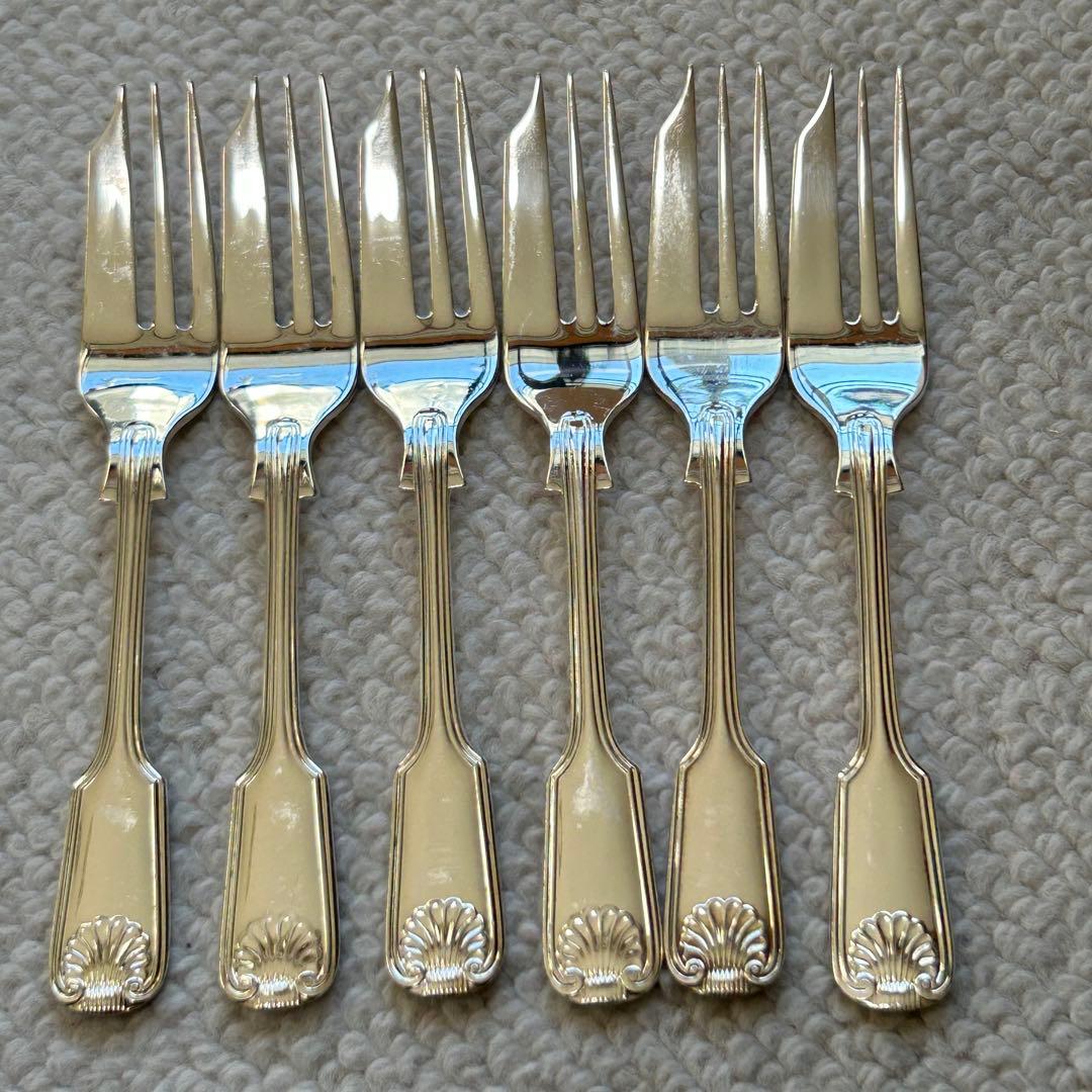 シェフィールド キングスパターン ケーキフォーク 6本セット EPNS A1