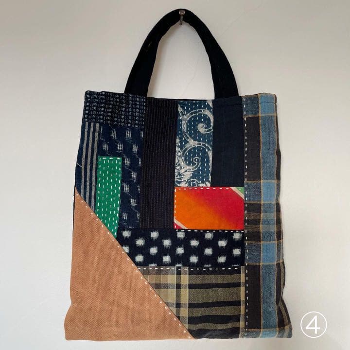 古布リメイク バッグ 手さげ のぼり旗 刺子 絣 パッチワーク - メルカリ