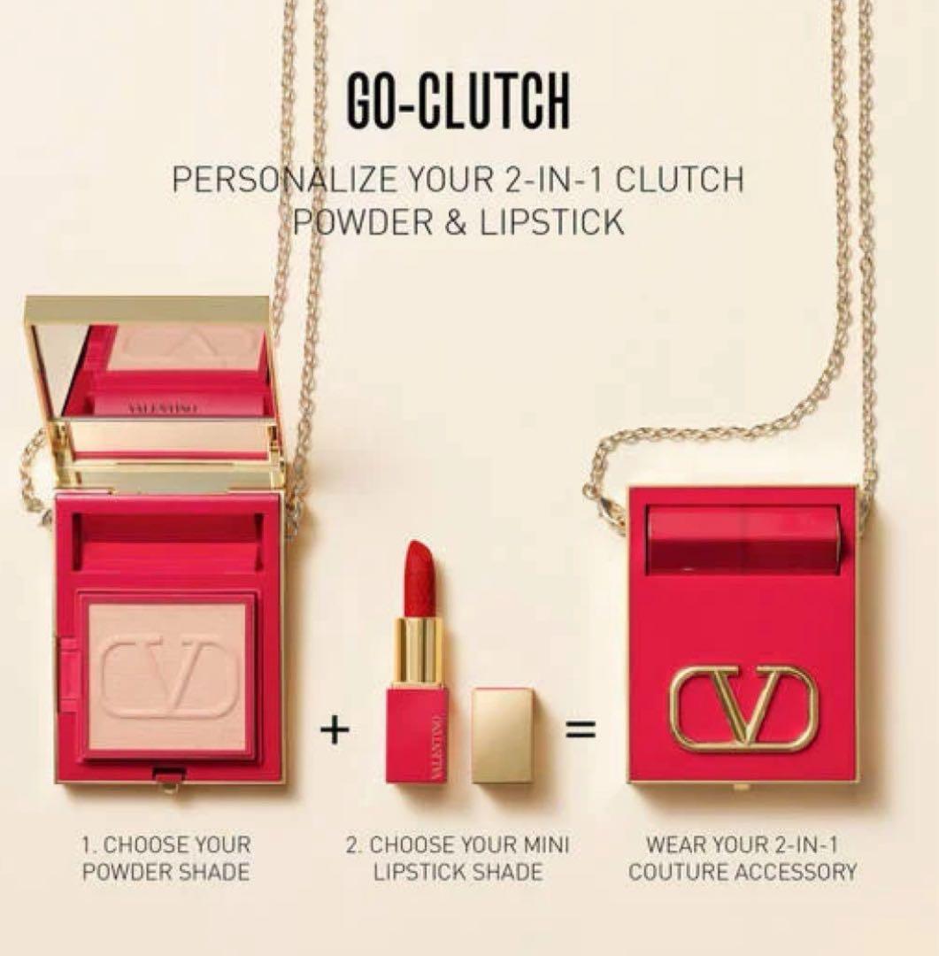 VALENTINO GOクラッチ 01 LIGHT ＆ ミニロッソ 111A Valentino Go-Clutch Highlighter and Mini Lipstick
