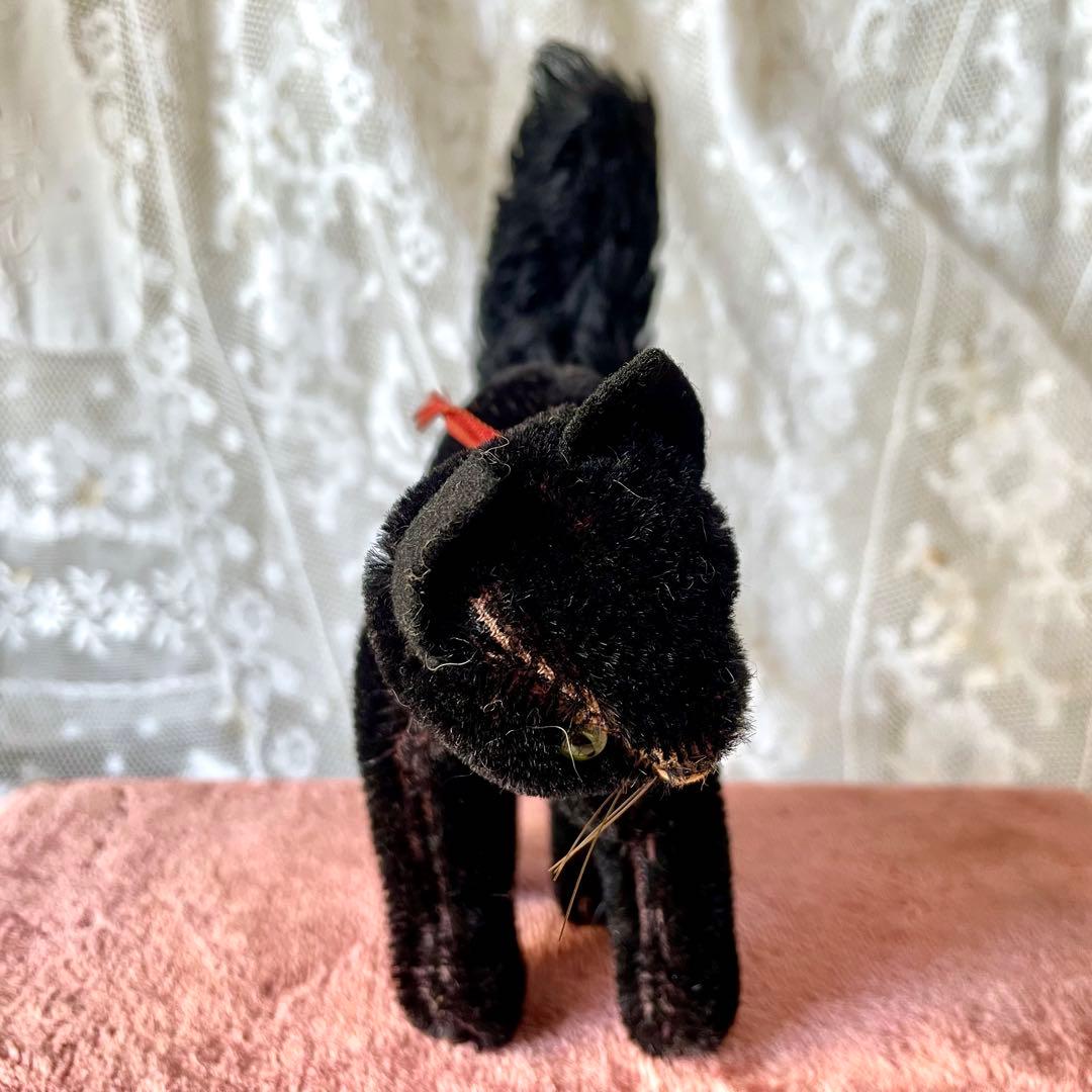 ハーマン黒猫ぬいぐるみ ドイツヴィンテージHERMANN 検フランス