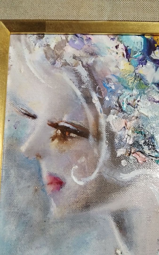 鶴岡義雄マドモアゼル真作油彩1号程美術市場号60万美術名鑑号190 万