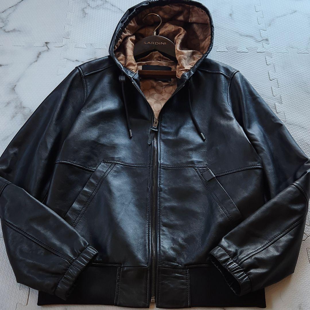 極美品✨COACH レザージャケット シグネチャー 総柄 ラムレザー