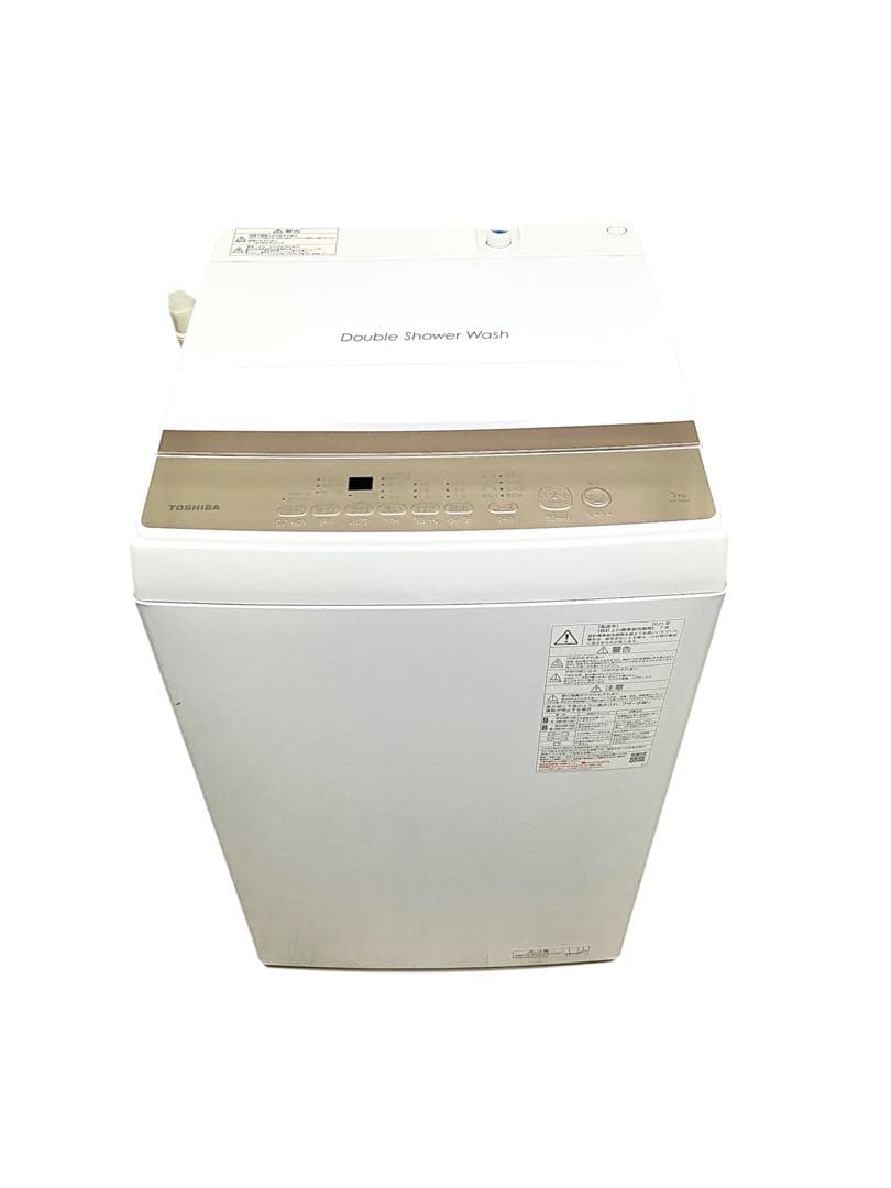 美品】2025年製 東芝 全自動洗濯機 5kg パワフル洗浄 部屋干しモード