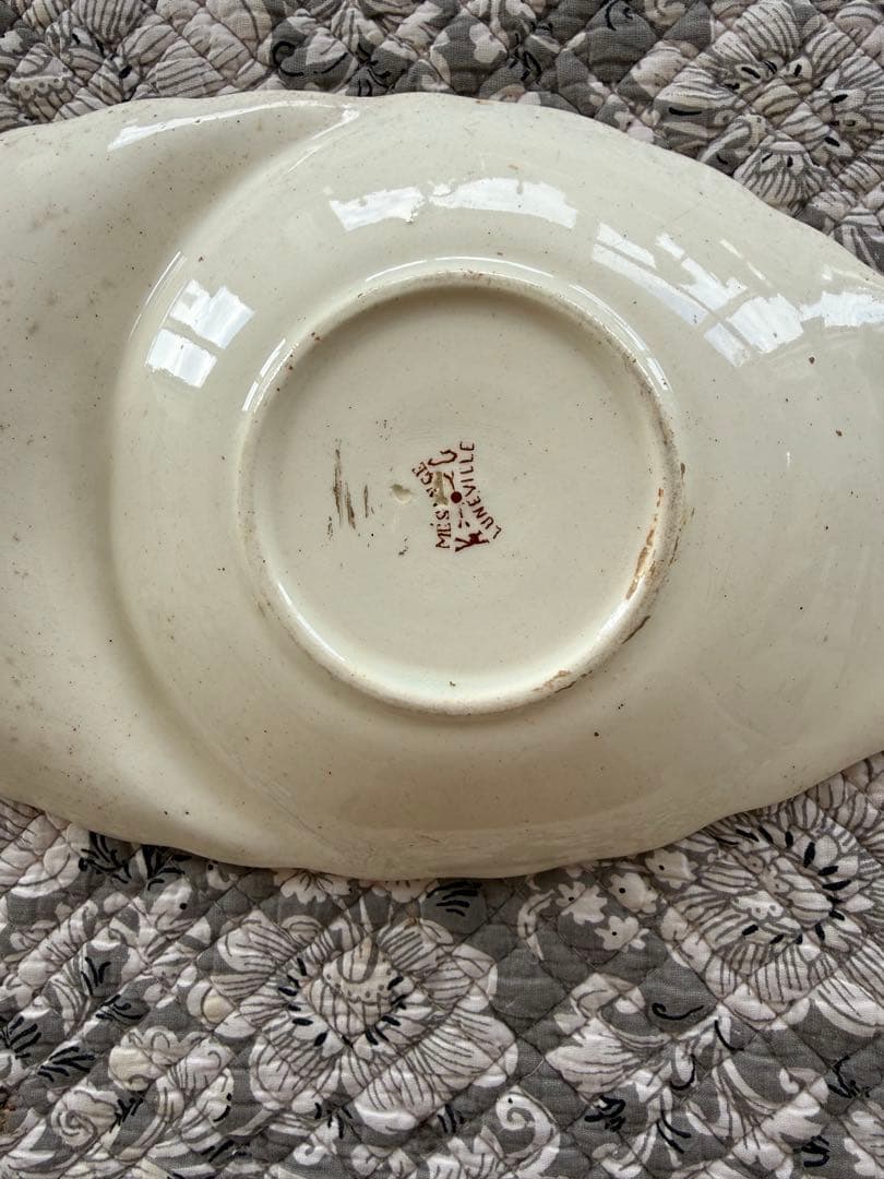 フランスアンティークリュネビィル窯のMesangeソーサーデザート