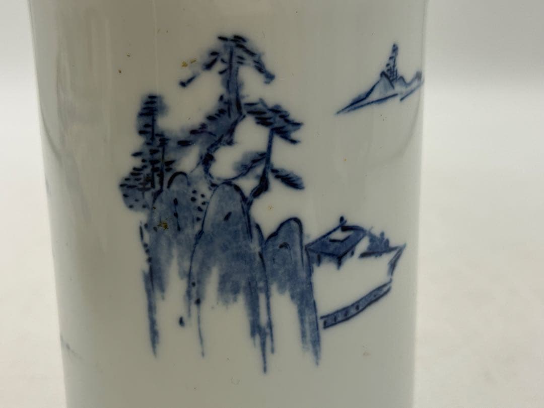 中国 染付 山水紋筆筒 送料込み260127 - メルカリ